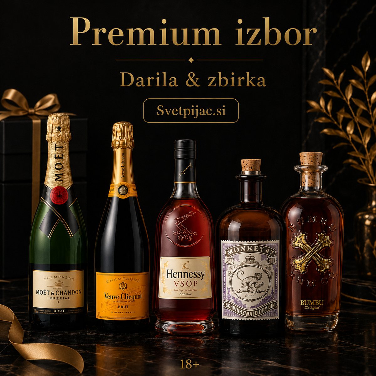 Premium izbor steklenic za darila, zbirko in poslovne priložnosti